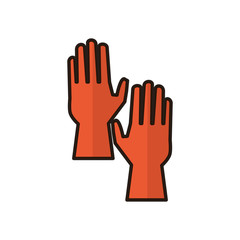 Obraz premium rubber gloves flat style icon