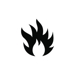 Fire Icon Design, Template Logo Emblem Isolated Illustration , Outline Solid Background White Hot Danger
