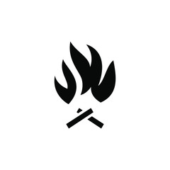 Fire Icon Design, Template Logo Emblem Isolated Illustration , Outline Solid Background White Hot Danger
