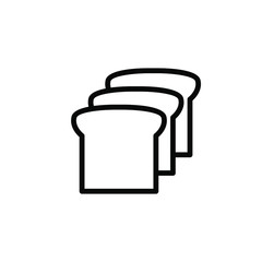 Bread Bakery Icon , Kitchen Template Logo Design Emblem Isolated Illustration , Outline Solid Background White