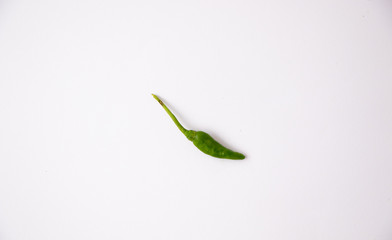 fresh green chili for sauce, isolated on white background.