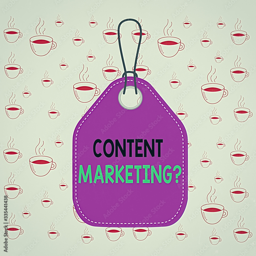 Leinwandbilder writing note showing content marketing question. business concept for involves creation and sharing 