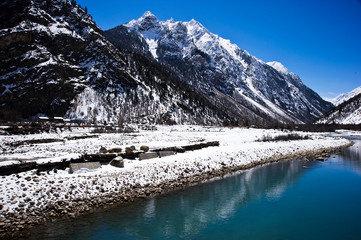 beautiful lake in the mountains, Tibet China 