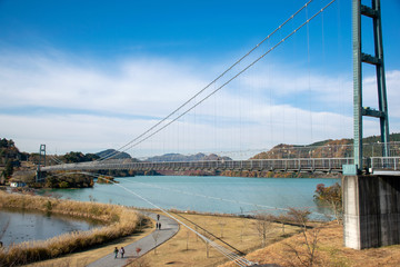 水の郷　大吊り橋、宮ヶ瀬湖畔　神奈川県　清川村