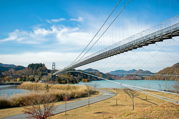水の郷　大吊り橋、宮ヶ瀬湖畔　神奈川県　清川村