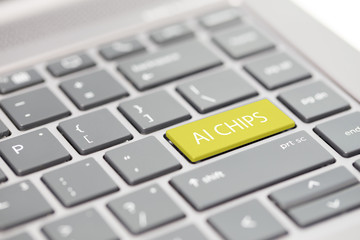 AI chip security technology, cpu robotic system, deep learning, technology with white pc keyboard for network concept, health and care, hacker security, creative idea thinking
