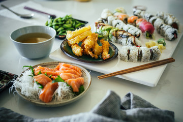 Sushi Assortment with Miso Soup