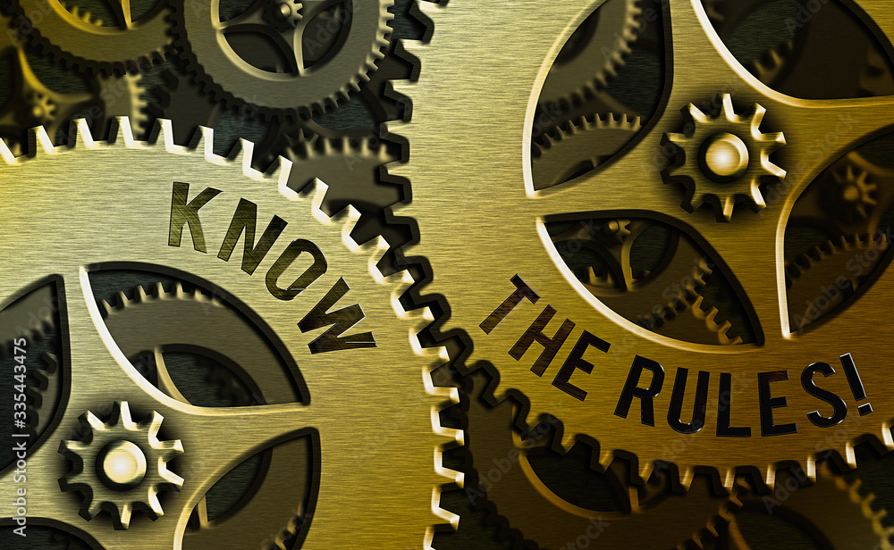 Poster text sign showing know the rules. business photo showcasing set explicit or regulation principles go