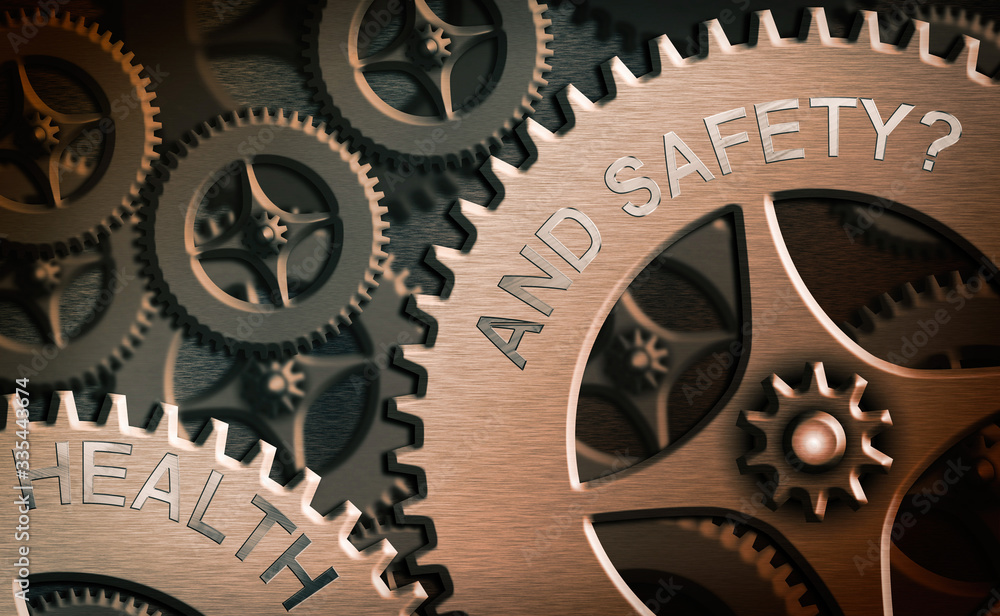 Poster writing note showing health and safety. business concept for procedures intended to prevent accident