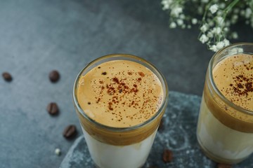 Dalgona Coffee, selective focus