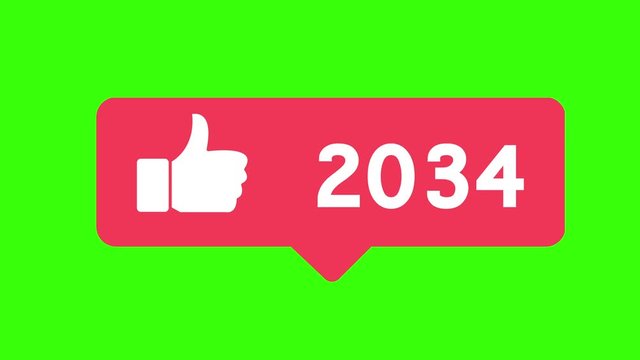 Design thumbs up 4K social media like counter, love counter 0-1 Million 4k key screen background