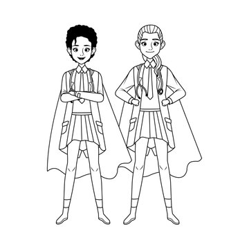 super female doctors with hero cloak vs covid19
