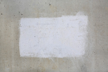 Abstract cement wall texture background with empty white square paint at center for your text or advertise.