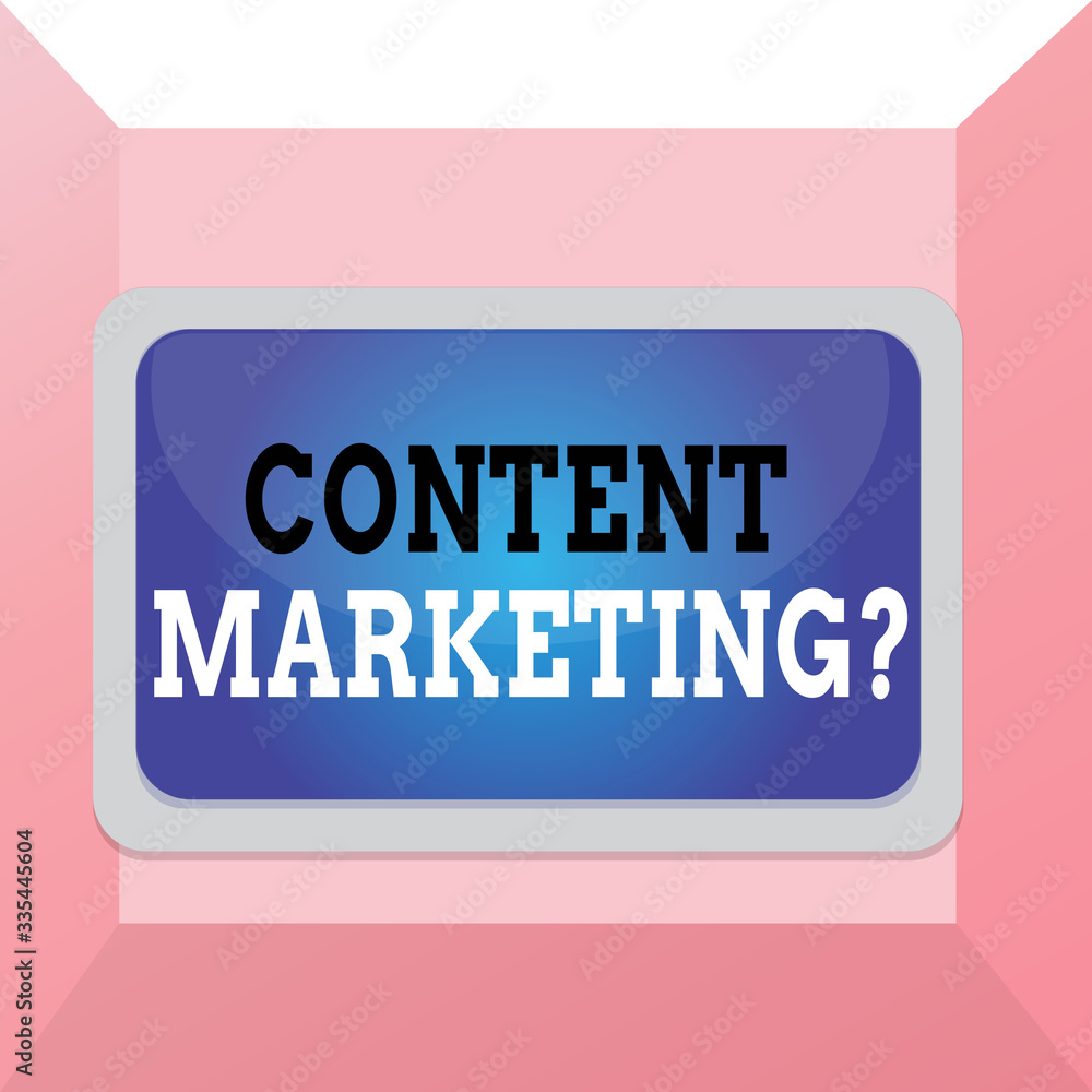 Fototapete conceptual hand writing showing content marketing question. concept meaning involves creation and sh