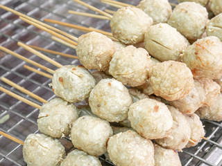 Steamed meatballs in thai street foods for Eat on free time