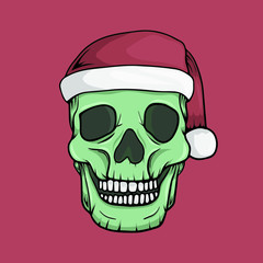Santa skull illustration