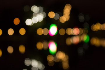 Blur the bokeh of the bulb With beautiful colors at a party at night
