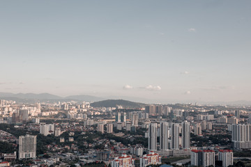 Top view of Kuala Lumpur at evening. Kuala Lumpur is the most beautiful urban place in Malaysia.