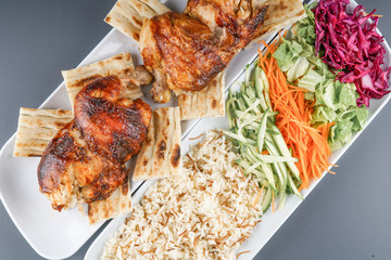 baked and shredded chicken meat menu