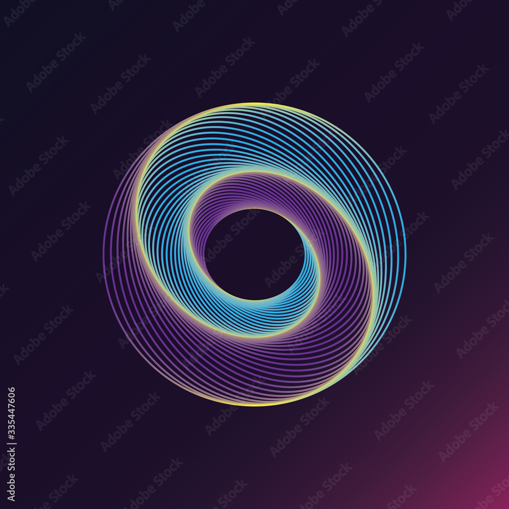 Poster colored lines circle frame. creative line art. design elements created using the blend tool