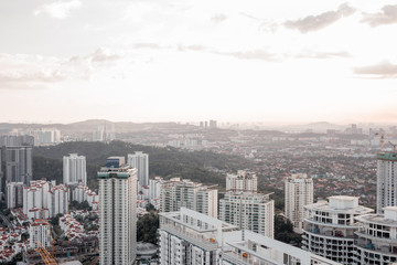 Top view of Kuala Lumpur at evening. Kuala Lumpur is the most beautiful urban place in Malaysia.