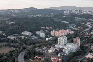 Top view of Kuala Lumpur at evening. Kuala Lumpur is the most beautiful urban place in Malaysia.