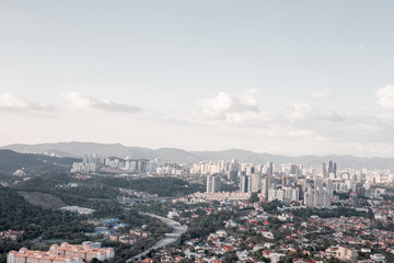 Top view of Kuala Lumpur at evening. Kuala Lumpur is the most beautiful urban place in Malaysia.