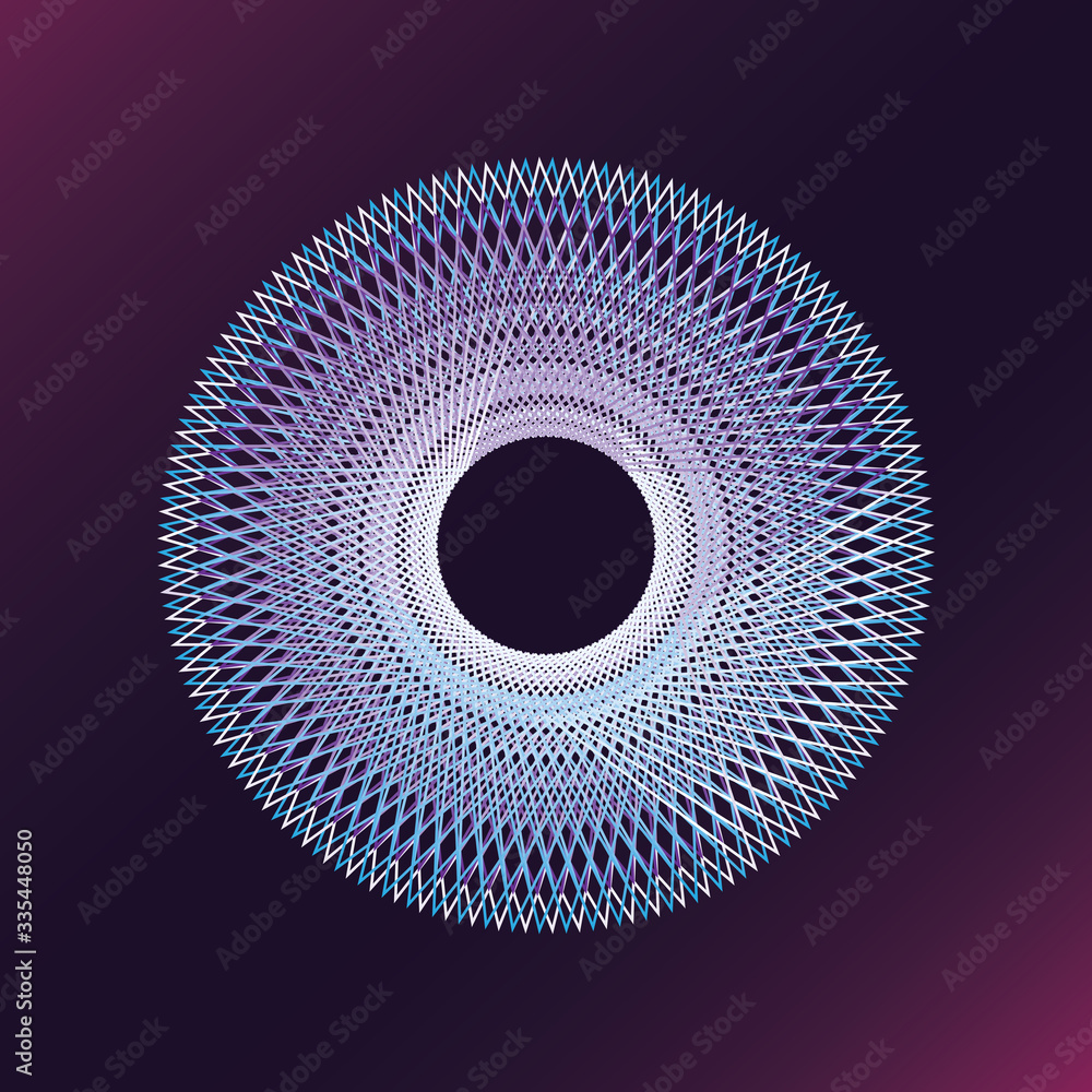 Poster colored lines circle frame. creative line art. design elements created using the blend tool