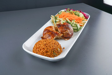 baked and shredded chicken meat menu