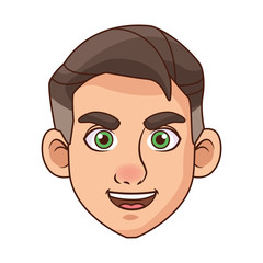 young man head avatar character