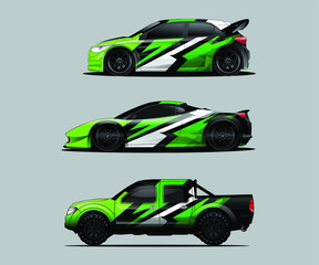 Car decal graphic wrap vector pack, abstract background