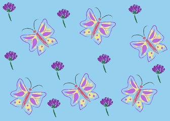Fototapeta na wymiar Seamless Pattern Floral Illustration