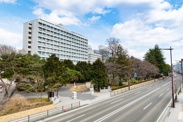 Obraz premium 日本 作並街道東北大学病院付近の風景