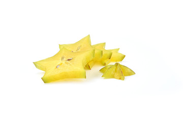 Naklejka premium Organic fresh starfruit isolated on white background