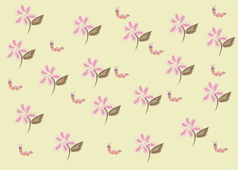 Seamless Pattern Floral Illustration