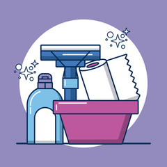 housekeeping tools and products icons