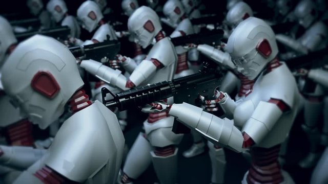 Digital Humanoid Androi Robot Army With Artificial Intelligence and Deep Learning