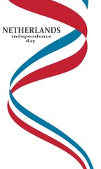 Flag of the Netherlands. Independence day celebration card concept
