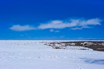 snow covered mountains in Tibet, China