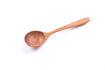 wooden spoon isolated on white background.
