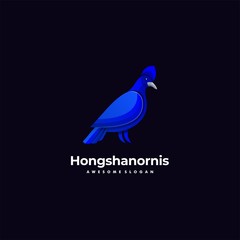 Vector Logo Illustration Bird Colorful Style.