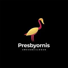 Vector Logo Illustration Duck Gradient Colorful Style.