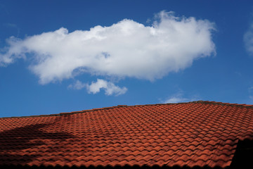 View of a group of clouds with bright blue skies