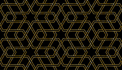 Seamless symmetrical abstract vector background in arabian style made of emboss geometric shapes.