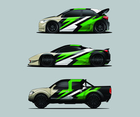 Car decal graphic wrap vector pack, abstract background
