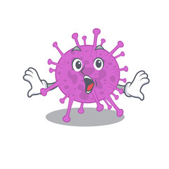 Cartoon design style of avian coronavirus has a surprised gesture