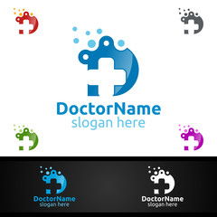 Doctor Cross Medical Hospital Logo for Emergency Clinic Drug store or Volunteers Concept