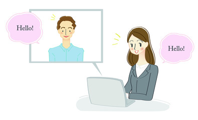 在宅勤務のイラスト