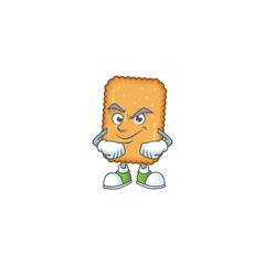 Biscuit mascot design style with grinning face