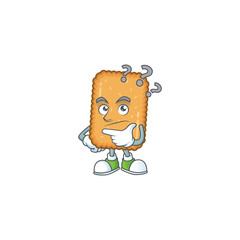 Biscuit mascot design concept having confuse gesture